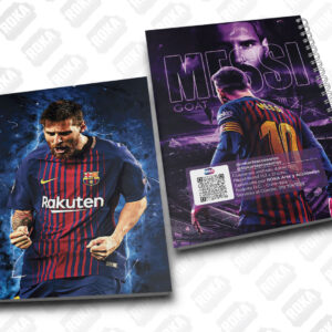 Cuaderno Messi con uniforme del Barcelona 2