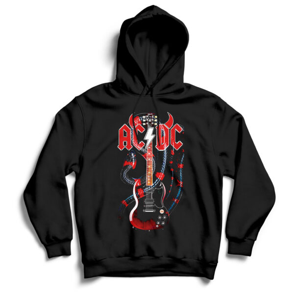 Hoodie ACDC 003 con estampado de la guitarra de Angus Young