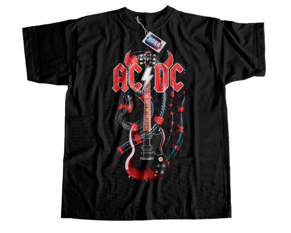 Camiseta ACDC 003 estampado guitarra de Angus