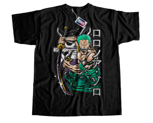 Camiseta one piece 007 estampado con el personaje Zoro Roronoa