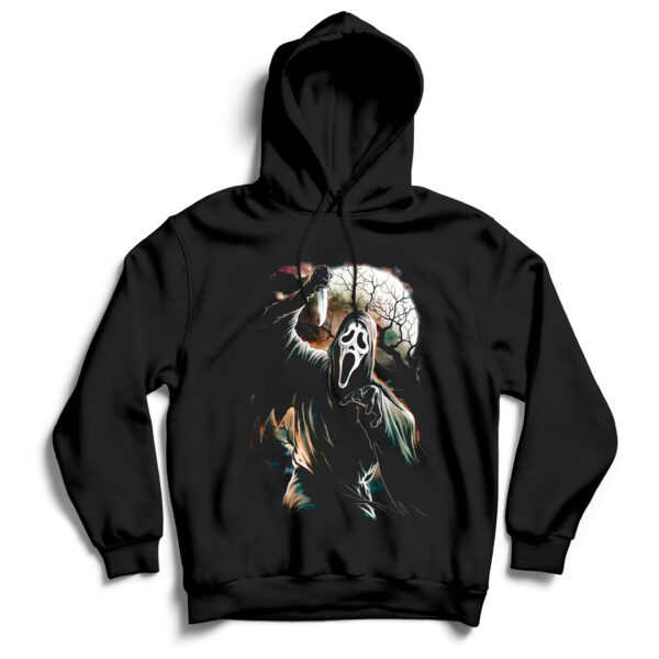 Hoodie estampado scream la mascara de la muerte